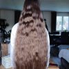 Cheveux châtains vierges non coupés-45cm