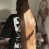 ✨ 50 cm Cheveux Vierges Châtain/Marron Clair – Lisses ✨⁠