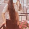 Natte de cheveux naturels d’Europe (Châtain, 55 cm, 300g) – Année 1975